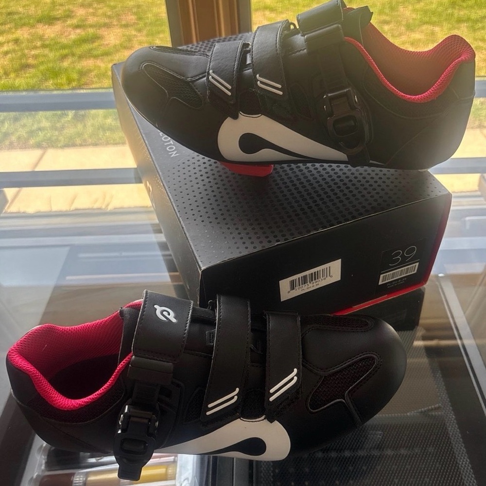 Cycling Shoes - Black with red Interior